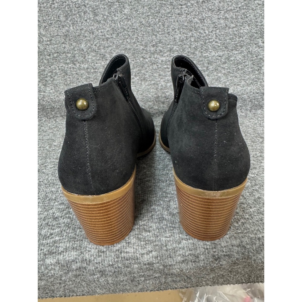 Style & Co Women's Sz 9.5Black Faux Suede Ankle Booties Boots Block Heel - Picture 6 of 13